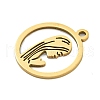 Ion Plating(IP) 201 Stainless Steel Pendants STAS-M015-15G-2