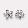 5-Petal 304 Stainless Steel Flower Bead Caps STAS-L205-09C-2