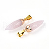 Natural Rose Quartz Pendants G-N345-01C-2