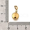 Flat Round 304 Stainless Steel Pendant Decorations STAS-H202-32G-3