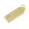 Brass Micro Pave Clear Cubic Zirconia Pendants KK-P266-06G-E-2