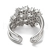 Rack Plating Brass Micro Pave Cubic Zirconia Open Cuff Rings RJEW-Q777-13P-2