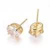 Brass Stud Earrings EJEW-L245-002G-2