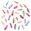30Pcs 10 Colors Copper Wire Wrapped Dyed Natural Quartz Pendants PALLOY-AB00250-1