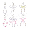 6Pcs Acrylic & Alloy & Plastic Keychain KEYC-PH01538-7