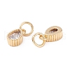 Brass Micro Pave Cubic Zirconia Charms X-ZIRC-E145-76G-2