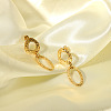 French Retro Oval Stainless Steel Stud Earrings HR9760-3