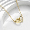 Interlocking Heart Brass Micro Pave Clear Cubic Zirconia Pendant Necklaces for Women NJEW-M103-01G-3