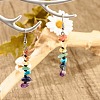 Natural & Synthetic Mixed Gemstone Chip Beaded Dangle Earrings with Glass EJEW-JE04841-3