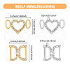 HOBBIESAY 8Pcs 4 Style Brass Crystal Rhinestone Shoe Decoration FIND-HY0003-22-2