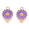 Zinc Alloy Enamel Sunflower Connector Charms ENAM-E011-01KCG-07-3