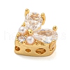 Brass Micro Pave Cubic Zirconia Beads KK-Z072-14G-01-2
