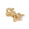 Rack Plating Brass Micro Pave Clear Cubic Zirconia Pendants KK-S366-22G-2