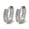 Brass Micro Pave Cubic Zirconia Hoop Earrings EJEW-M082-11P-3