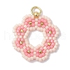Seed Beads Beaded Charms PALLOY-MZ00205-02-1