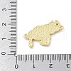Brass Micro Pave Clear Cubic Zirconia & Natural White Shell Venezuela Map Connector Charms KK-Z098-13G-3
