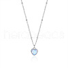 Heart 925 Sterling Silver  Moonstone Pendant Necklaces LA4251-1