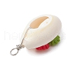 Natural Cowrie Shell & Flower Opaque Resin Pendants PALLOY-JF03820-5
