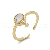 Brass Micro Pave Clear Cubic Zirconia Cuff Rings for Women RJEW-C126-08G-4
