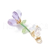 Handmade Glass Seed Beaded and Acylic Butterfly Pendant Decorations Sets HJEW-MZ00259-02-4