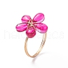 Transparent Glass Finger Ring RJEW-JR00559-4