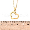 Hollow Heart 304 Stainless Steel Pendant Necklaces NJEW-H059-16G-5