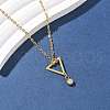 304 Stainless Steel Crystal Rhinestone Geometric Pendant Cable Chain Necklaces NJEW-Z073-01G-02-2