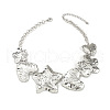Alloy Textured Heart Star Flower Pendant Bib Necklaces FS-WG07D1C-02-3
