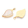 304 Stainless Steel Pave Natural Shell Pendants STAS-N115-20A-G-2