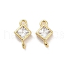 10Pcs Brass Crystal Rhinestone Connector Charms KK-V006-04G-03-2