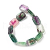 Natural Banded Agate Imitation Ruby in Zoisite Beads Strands G-K392-B03-13x18mm-3