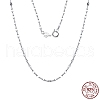 Rhodium Plated 925 Sterling Silver Dapped Chain Necklace NJEW-I124-100-4