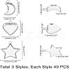Unicraftale 120Pcs 3 Styles 304 Stainless Steel Pendant Cabochon Settings STAS-UN0020-85P-4