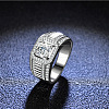 Rhodium Plated 925 Sterling Silver Micro Pave 6.5x3.9mm Cubic Zirconia Finger Rings WGBE16F-22-1
