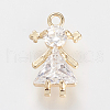 Brass Cubic Zirconia Pendants ZIRC-R015-069G-1