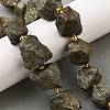 Raw Rough Natural Pyrite Beads Strands G-Z087-B17-1