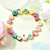 Handmade Polymer Clay Fruit Theme Beaded Stretch Bracelets for Women BJEW-TA00654-1