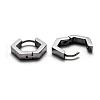 304 Stainless Steel Hexagon Huggie Hoop Earrings STAS-H156-03B-P-3