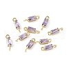 Brass Pave Cubic Zirconia Connector Charms KK-F892-53G-11-1