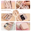 Square PU Leather Jewelry Set Organizer Zipper Box PW-WG43091-02-3