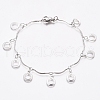 304 Stainless Steel Ring Charm Bracelets BJEW-G628-07P-1