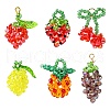 6Pcs Glass Pendants PALLOY-CJ00139-1