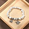 Natural Howlite Chips Stretch Bracelet BJEW-JB09598-01-4