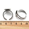 Non-Tarnish 304 Stainless Steel Cuff Ring Settings STAS-E202-02C-P-5