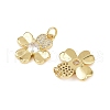 Brass Micro Pave Cubic Zirconia Pendants KK-S526-55G-2
