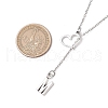 Adjustable 304 Stainless Steel Cable Chain Lariat Necklaces NJEW-JN05186-3