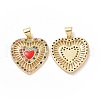 Brass Cubic Zirconia Pendants ZIRC-I062-28A-G-1