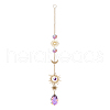 Cone Glass Big Pendant Decorations DJEW-PW0017-10B-1