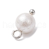 Wrinkle Textured Shell Pearl Round Charms PALLOY-JF03823-02-5