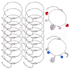 SUNNYCLUE 18Pcs 304 Stainless Steel Flat Cable Chain Bracelets Set for Men Women BJEW-SC0001-22-1